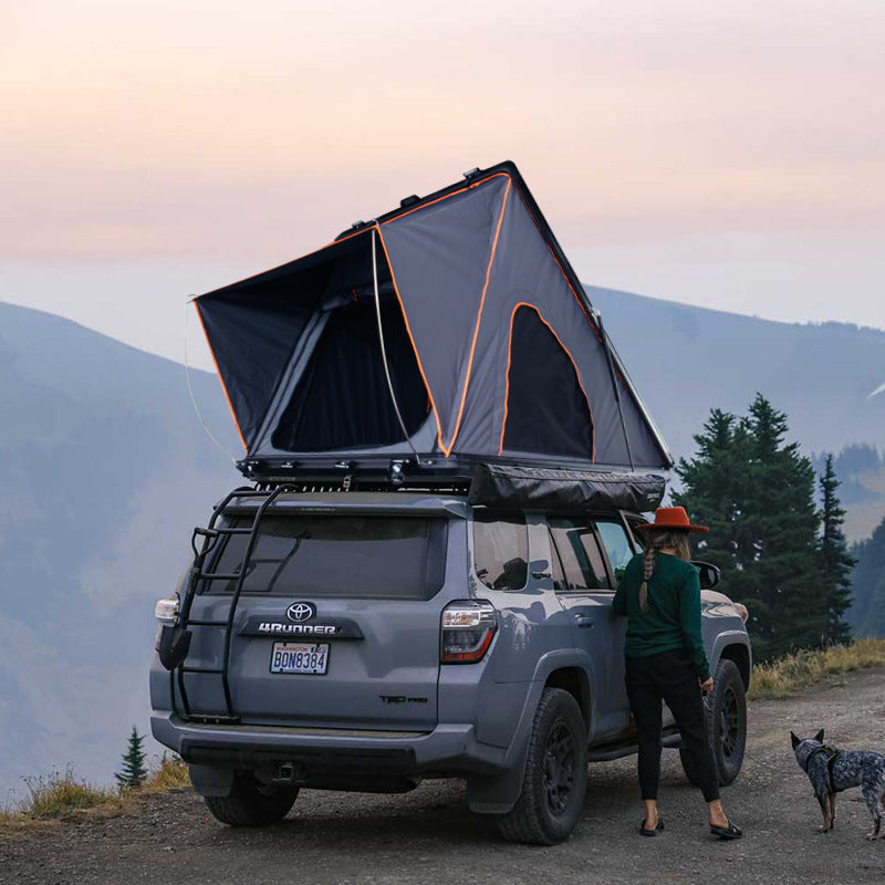 In Stock Car Roof Tent Hard Top Aluminum Alloy Triangle Thickened Rainproof Car Outdoor Camping Equipment Off-Road