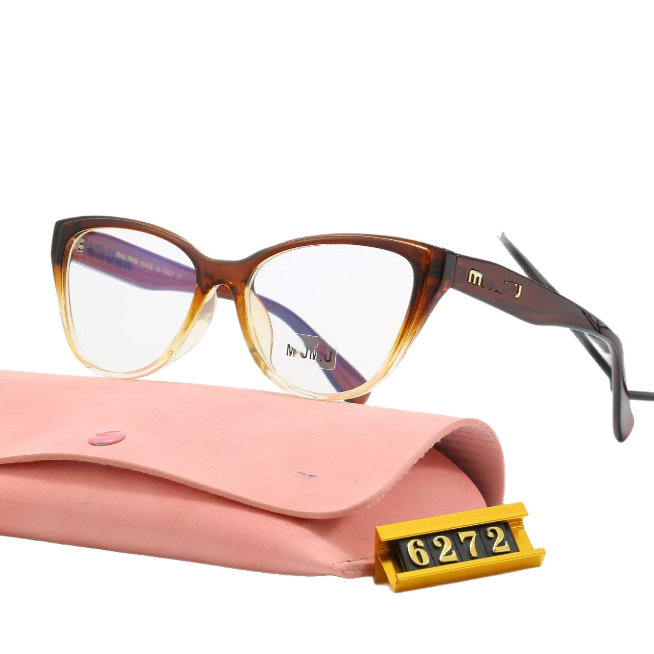 6272New European and American Style M Home Plain Cat Eye Glasses Fashion Retro Sunglasses Men Internet Celebrity Sunglasses Women Wholesale