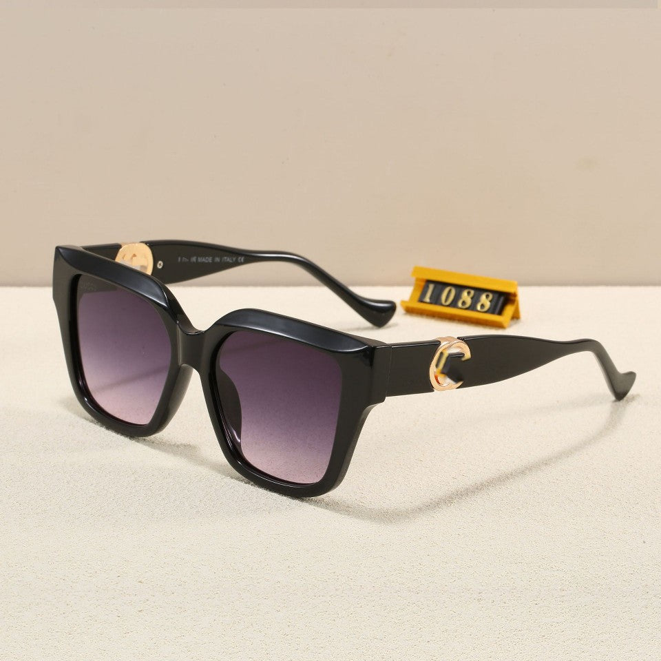 2025New style sunglasses for large faces, slimming effect, high-end feel, suitable for women Sunglasses European and American Classic Fashion