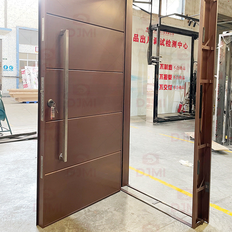 Export Model American Style Entry Door Pivot Composite Door Top and Bottom Pivot Wooden Door Anti-theft Entry Door Aluminum Rotating Entry