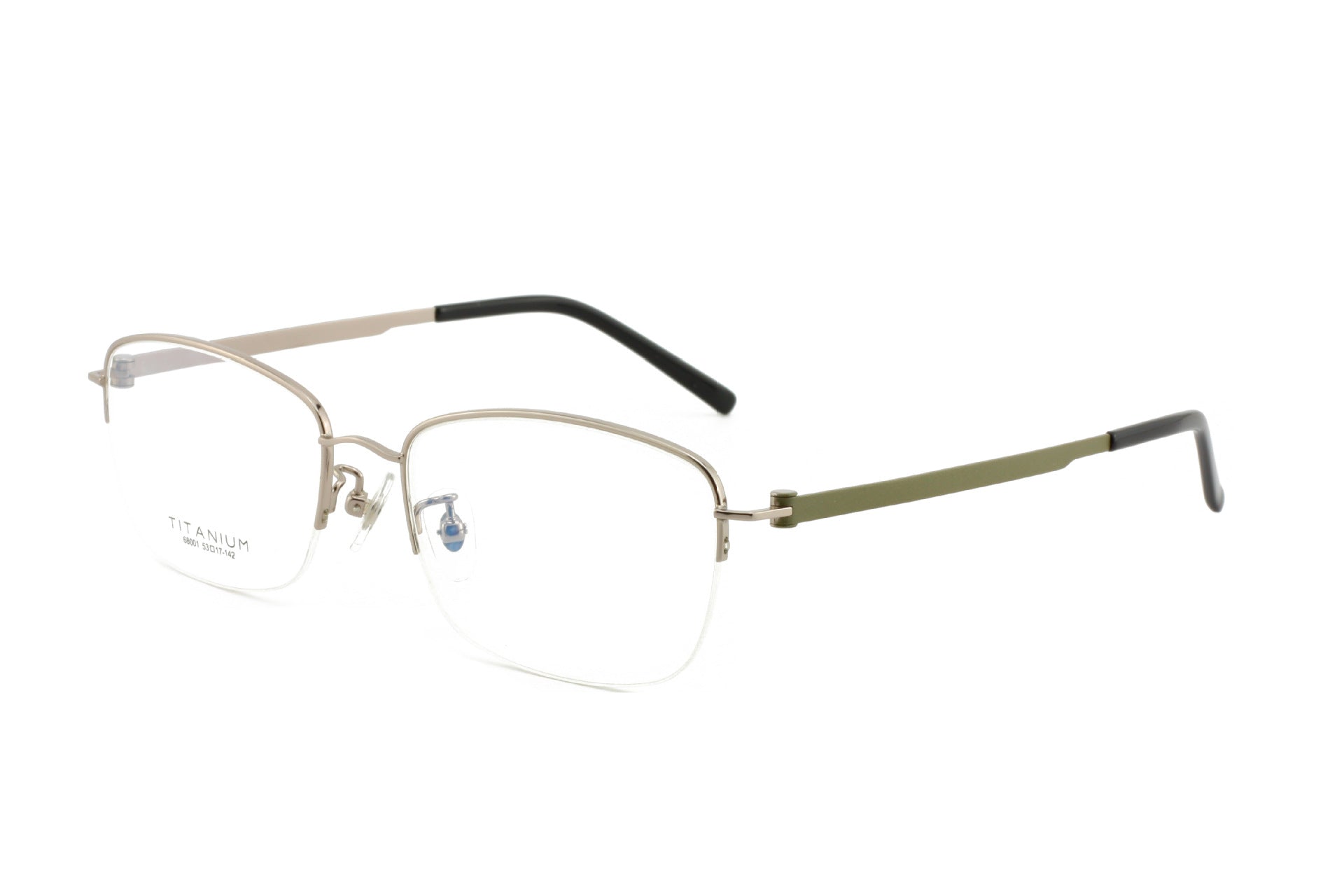 Men's Half Frame Glasses Men's Half Titanium Casual Glasses Frame Work Casual Universal Glasses Metal Frame Trendy Men's Lightweight