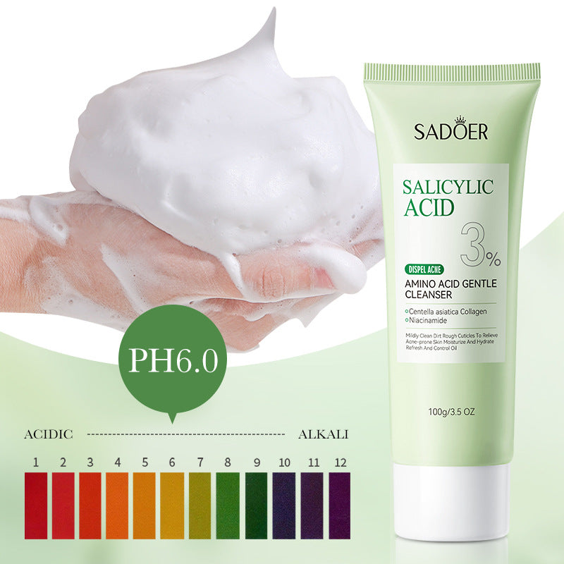 Full English Salicylic Acid Skincare Series SADOER Anti-acne Amino Acid Moisturizing and Hydrating Skin Care Products  Foreign Trade Approval