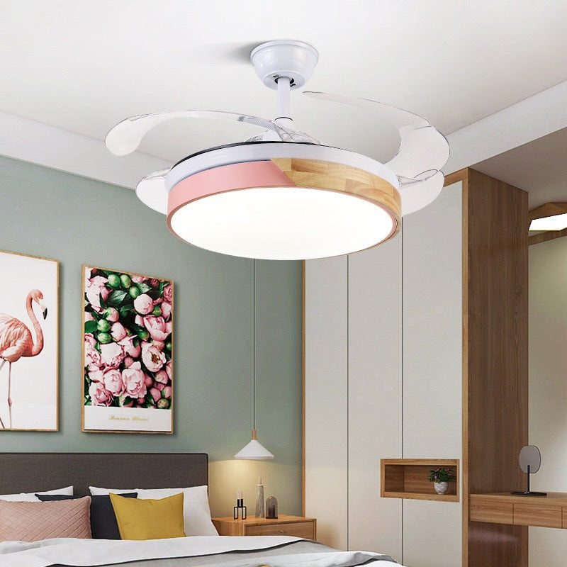 Invisible Fan Light for Home Bedroom Living Room Silent Variable Frequency Electric Fan Light Modern Simple Dining Room Ceiling Fan Light Wholesale