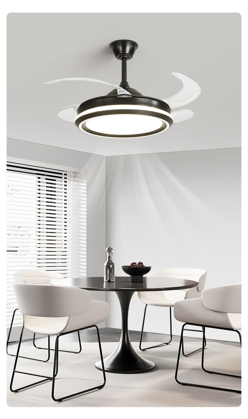 2025New Modern Minimalist Ceiling Fan Light Living Room With Electric Fan Chandelier Dining Room Bedroom421-inch Invisible Fan Light