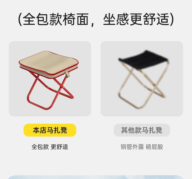 New Handbag Stool Folding Chair Portable Small Stool Ultra-lightweight Fishing Stool Camping Chair-style Folding Stool Storage