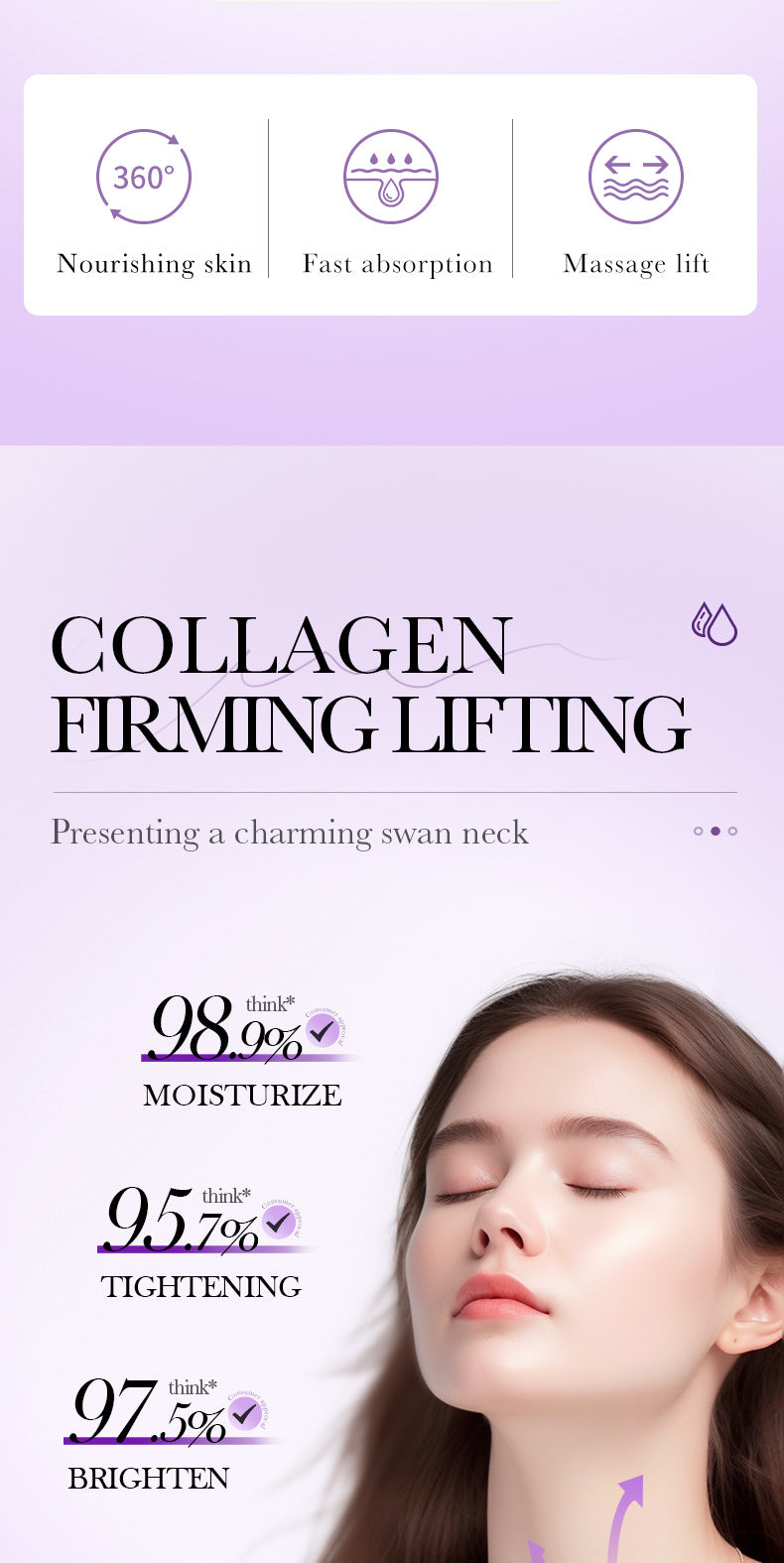 Full English Collagen Neck Cream110ml SADOER Firming Roller Neck Lifting Cream  Wholesale