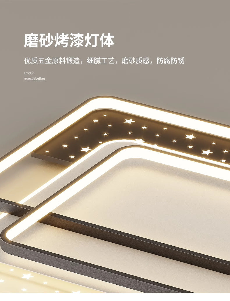 LED Light Luxury Living Room Main Light Starry Sky Restaurant Chandelier Modern Simple Nordic Bedroom Ceiling Light Full House Package