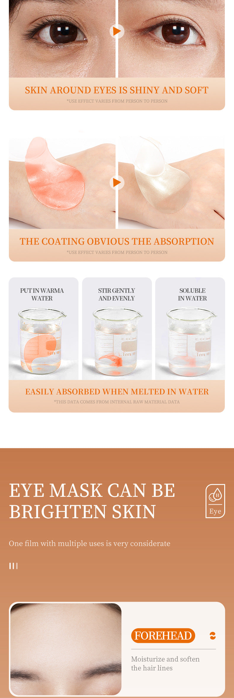 Vitamin C Eye Mask SADOER Improve Dark Circles, Eye Lines, and Eye Bags VC Moisturizing  Wholesale