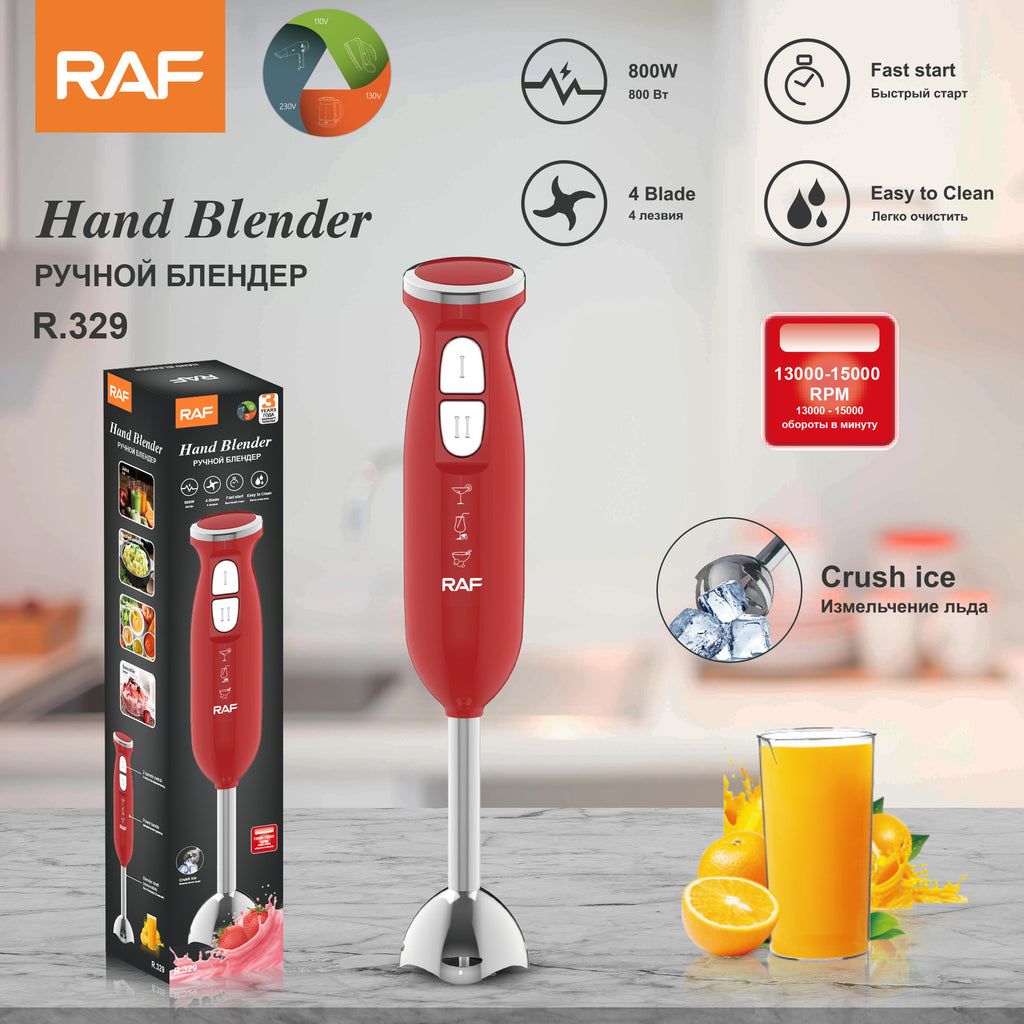 RAF EU Standard Portable Household Electric Stainless Steel Cooking Stick Blender Food Mixer Handheld329