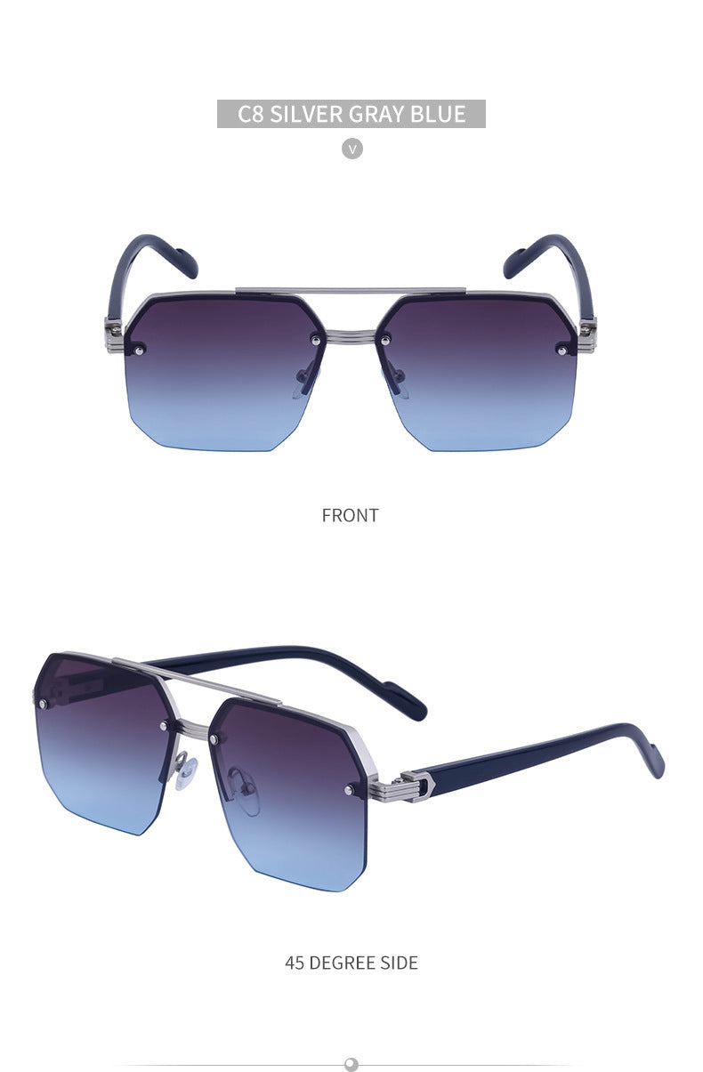 2025New style sunglasses with a high-end feel, European and American half-frame glasses, fashionable sunglasses for women with UV protection sunglasses