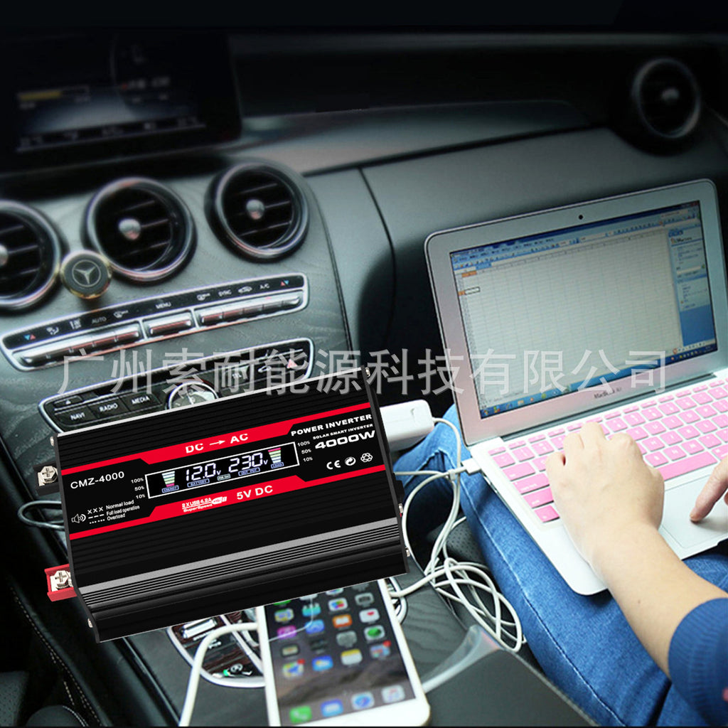 Supreme Car Inverter300W 12V Turn110V 220V Smart Color Screen Dual USB Mouth inverter