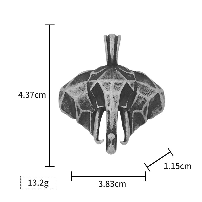Titanium Steel Elephant Personality Necklace304Stainless Steel Jewelry316L Stainless Steel Distressed Craft Pendant Wholesale