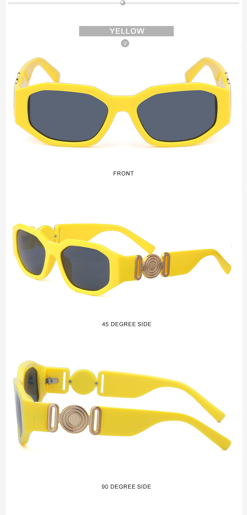 2025New Small Square Frame Sunglasses European and American Trendy Head-Shaped Polygonal Glasses Small Frame Sunglasses for Men