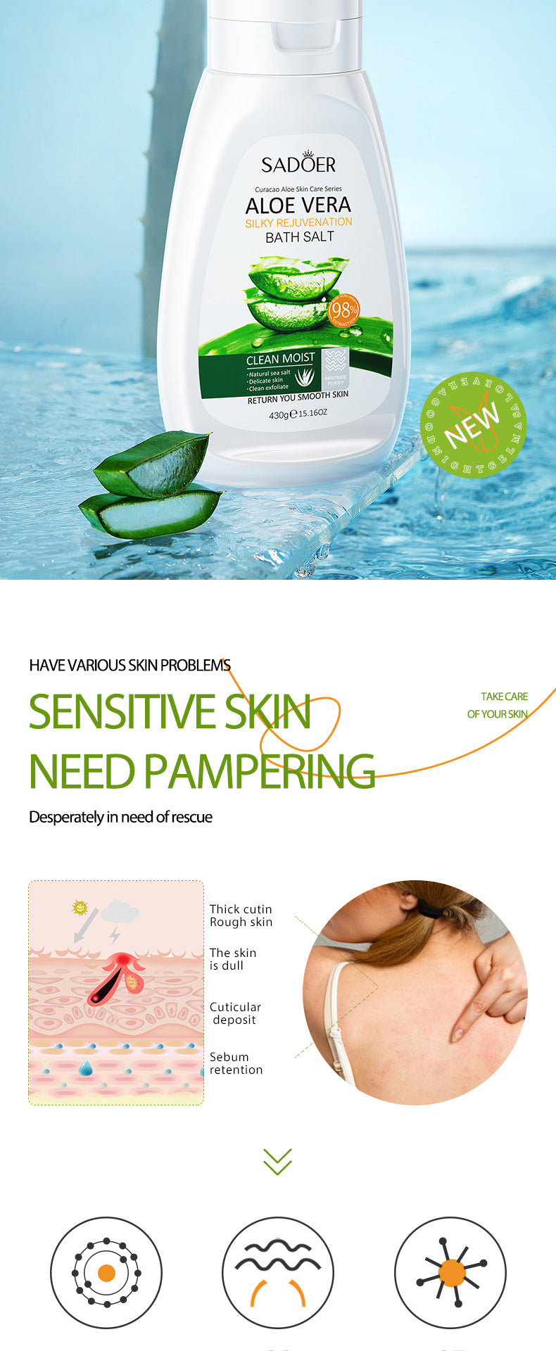 Full English Bath Salts430gSADOER Aloe Vera Milk Cleansing and Rejuvenating Body Scrub  Wholesale