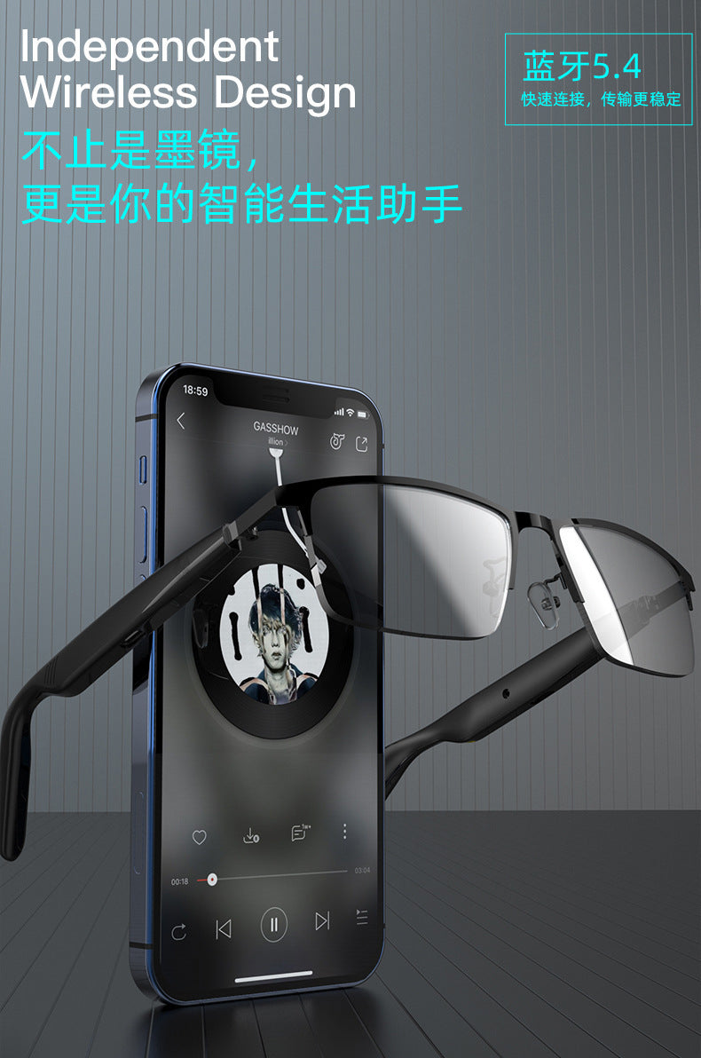 AI Bluetooth Smart Glasses Anti-Blue Light Translation Call Music Open-Ear Smart Bluetooth Glasses Headset
