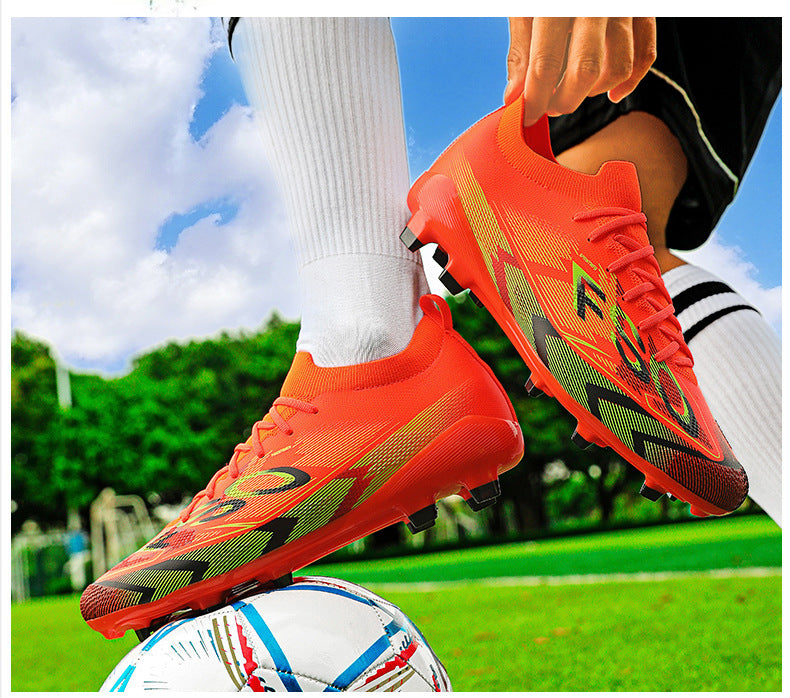 Manufacturer Football Shoes Long Spikes Student Adult Outdoor Turf Training Shoes Professional Competition Sports Shoes Wholesale