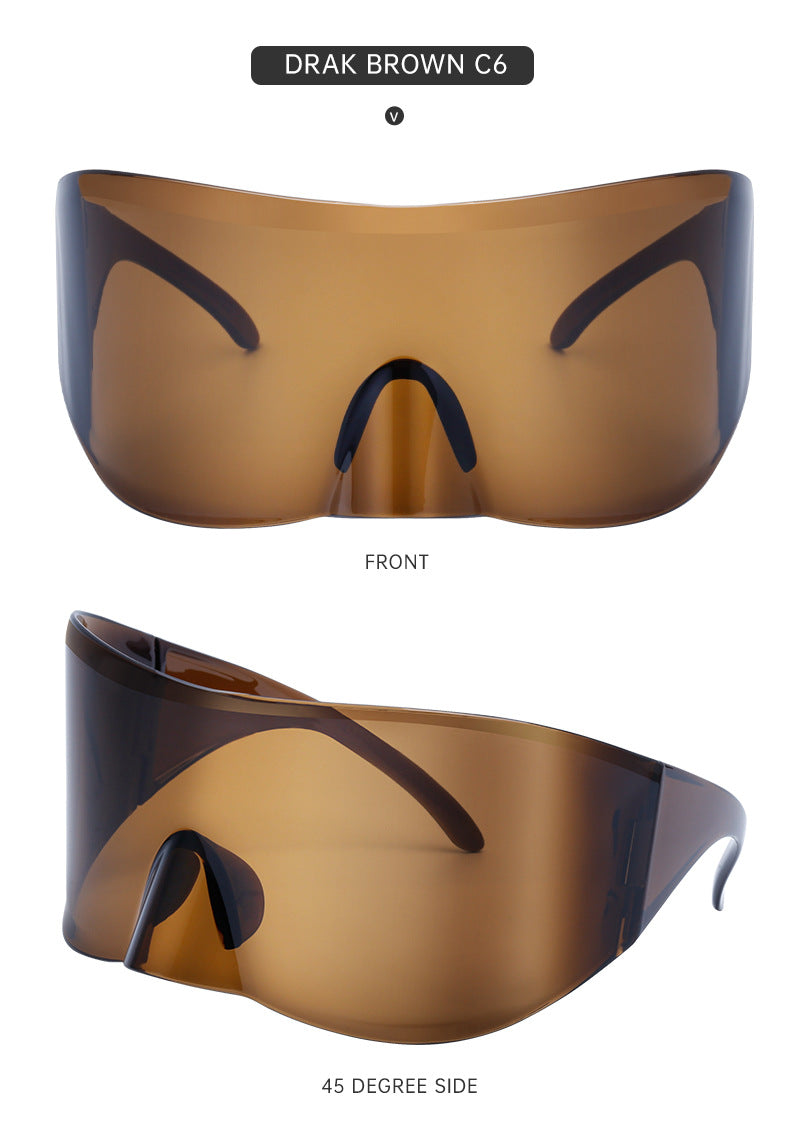 Outdoor Cycling Mercury Sunglasses for Women, European and American Style, Large Frame, Sun Protection Sunglasses for Men, Sports Windproof Glasses shades