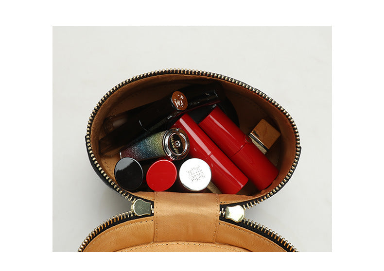 New Cowhide Crocodile Pattern Women's Bag Small Bucket Bag Retro Trendy Fashion Single Shoulder Bag Crossbody Handbag for Women