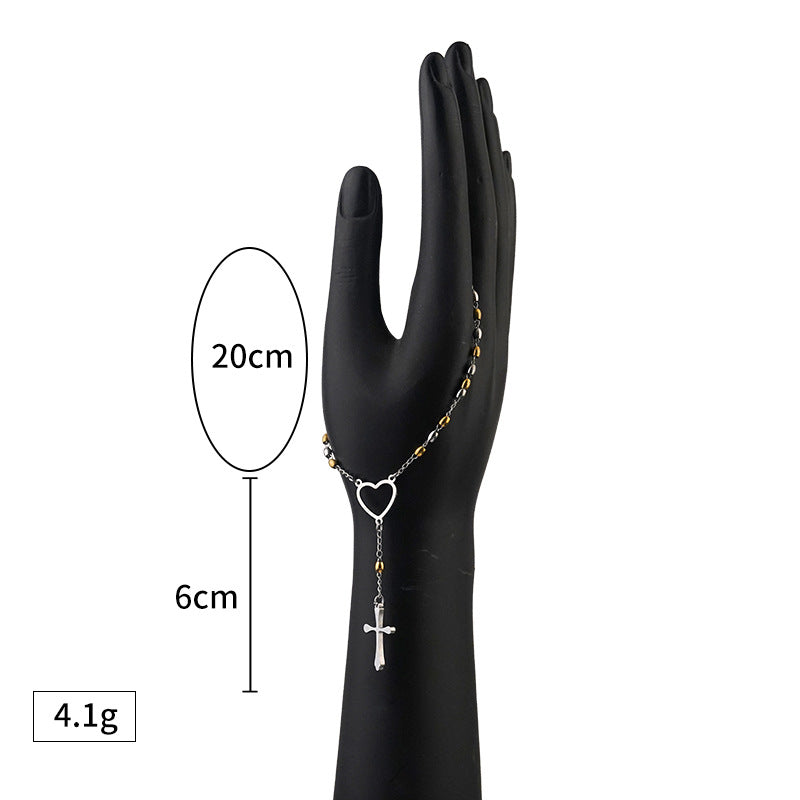 New Adjustable Personality Temperament Titanium Steel Jewelry Stainless Steel Niche Design Virgin Mary Cross Bracelet