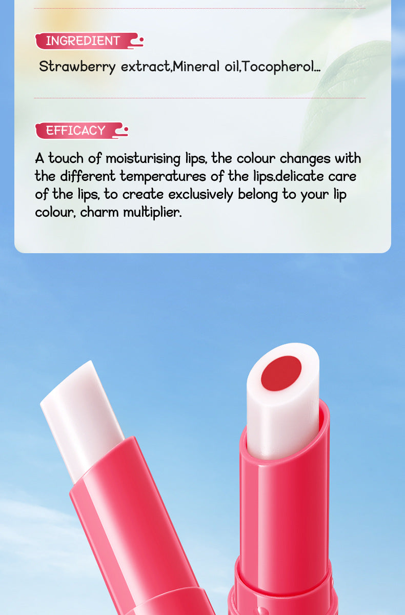 Full English Fruit Filled Temperature Changing Lip Balm SADOER Hydrating Moisturizing Temperature Changing Lip Balm for Foreign Trade