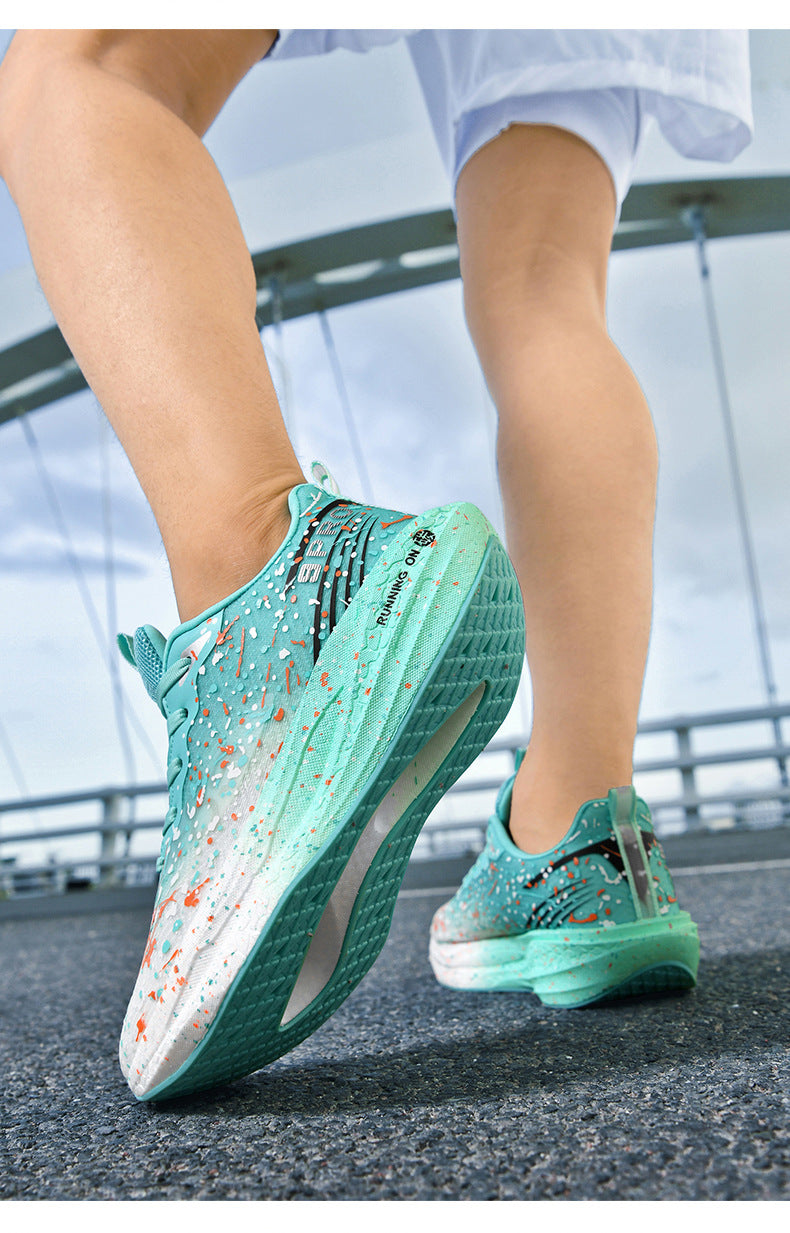 Red Rabbit9pro Autumn and Winter New Double Mesh Luminous Carbon Plate Real Explosion Running Shoes Couples plaid Cushioning Wearable Sneakers