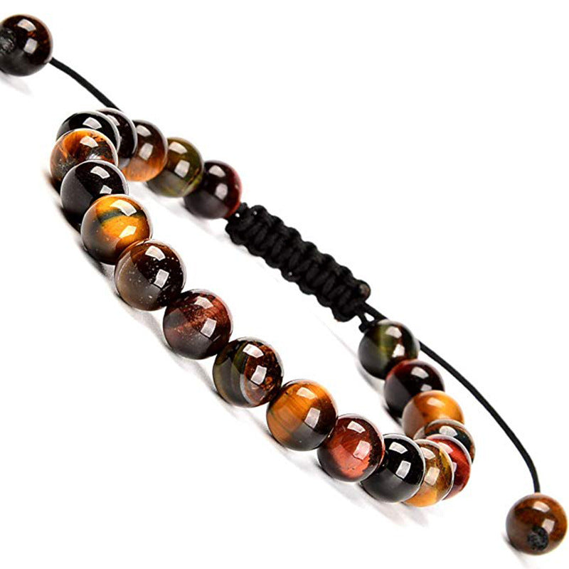 AliExpress Natural Tiger Eye Stone Bracelet Agate Couple Woven Bracelet Peacock Stone Woven Bracelet