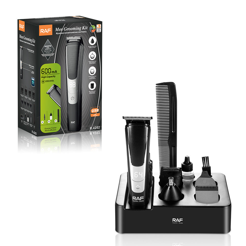 RAF European Standard Razor Men's daily necessities set rechargeable hair clipper razor usb R.4202