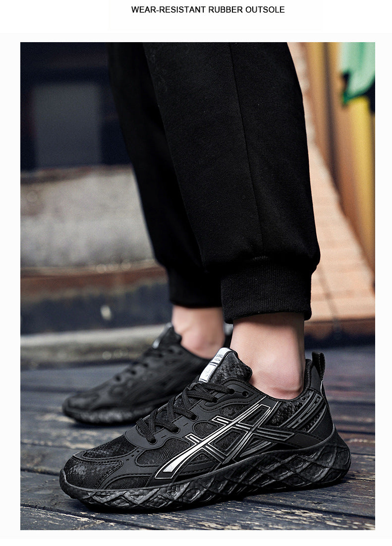 Men's Shoes2025Spring and Summer New Popcorn Soft Bottom Mesh Breathable Sports Shoes Casual Lightweight Shock Absorption Running Shoes