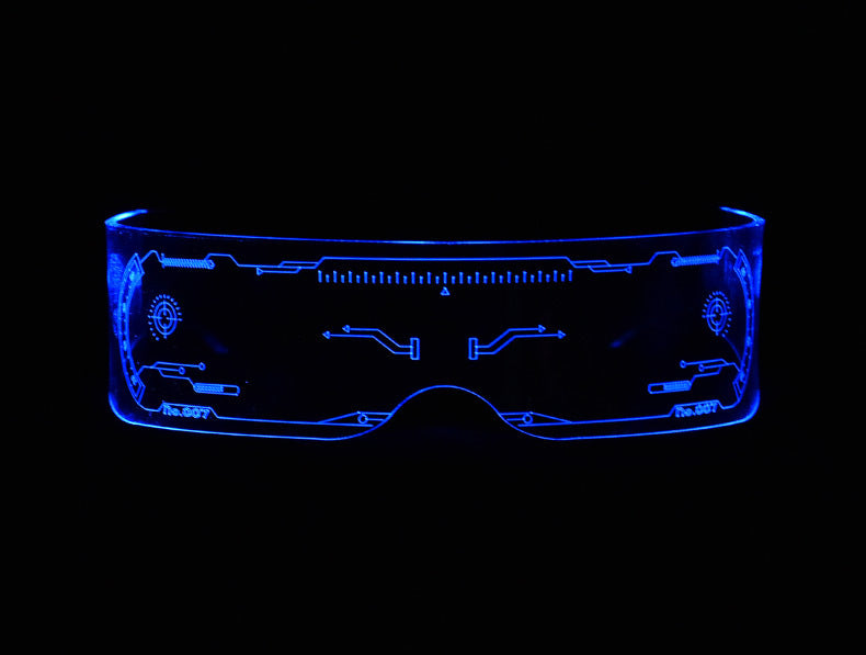 LED Light-emitting Glasses Trendy Future Technology Style Same Style Bar Disco Flashing Rechargeable Glasses