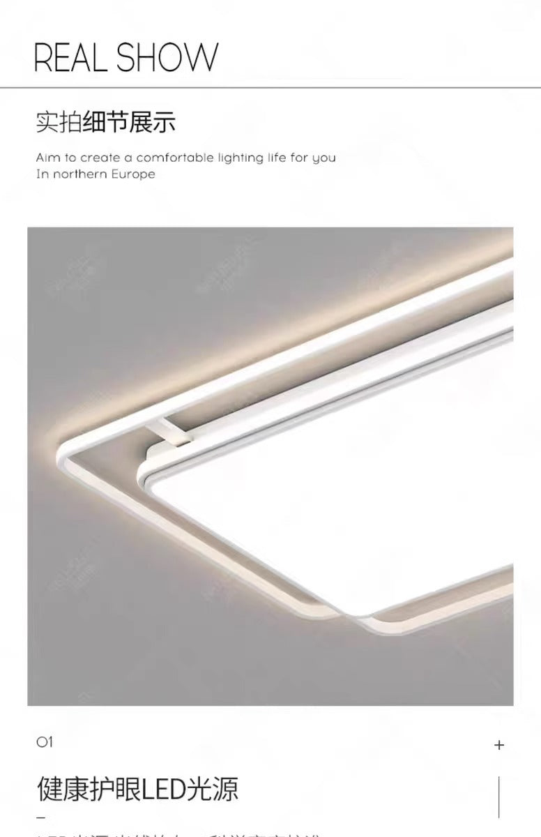 Ceiling Light Full Spectrum Living Room Light Modern Simple Large Light Hall Main Light White Ultra-thin Rectangular Zhongshan Lighting Fixture