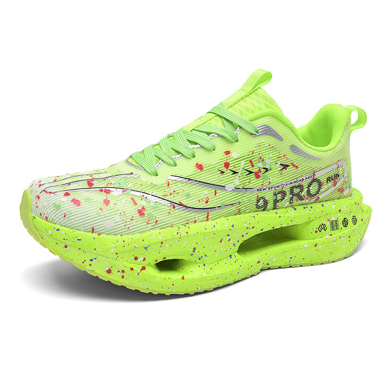 Autumn New Red Rabbit9Fluorescent Breathable Comfortable Couple Sports Shoes Ultra-Light Cushioning Rebound Anti-Slip Wear-Resistant Running