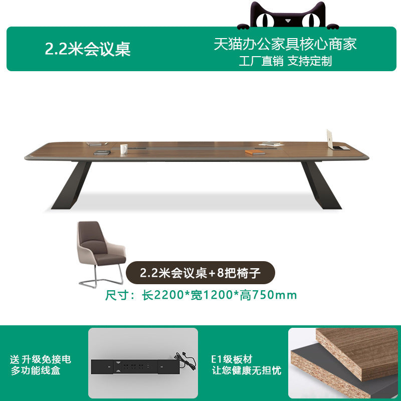 Office Conference Table Long Table Simple Modern Long Strip Table Conference Room Table and Chair Set Lacquered Large Employee Training Table