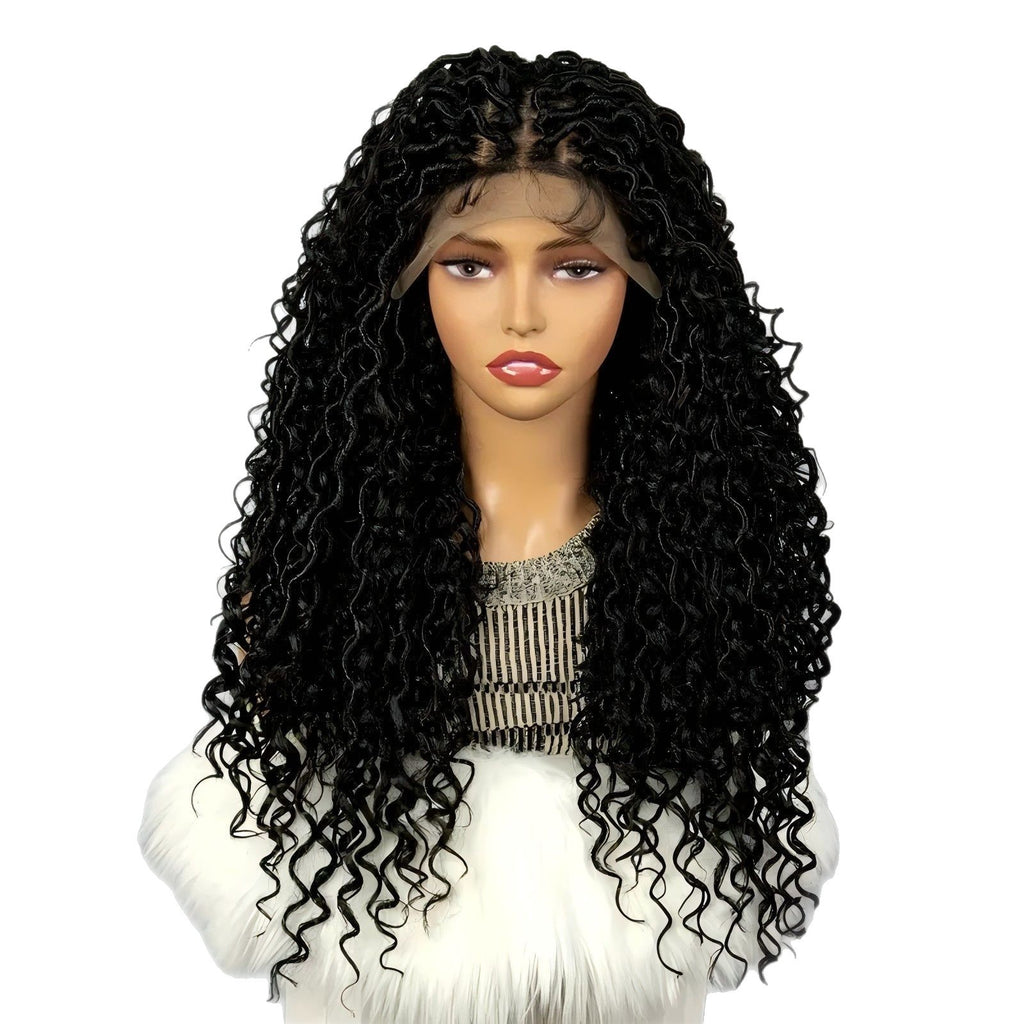 Wholesale Cross-Border E-commerce Hot-Selling Full Lace New Style Concubine Headpiece Goddess Locs Braids Wig