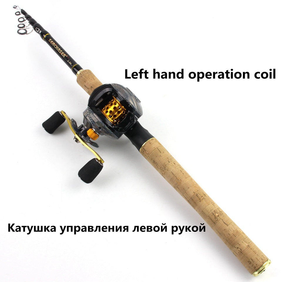 A Fishing Gear Gun Handle Retractable Lure Water Drop Reel Combo Ultra-light Ultra-short Fishing Rod Wooden Handle Rod