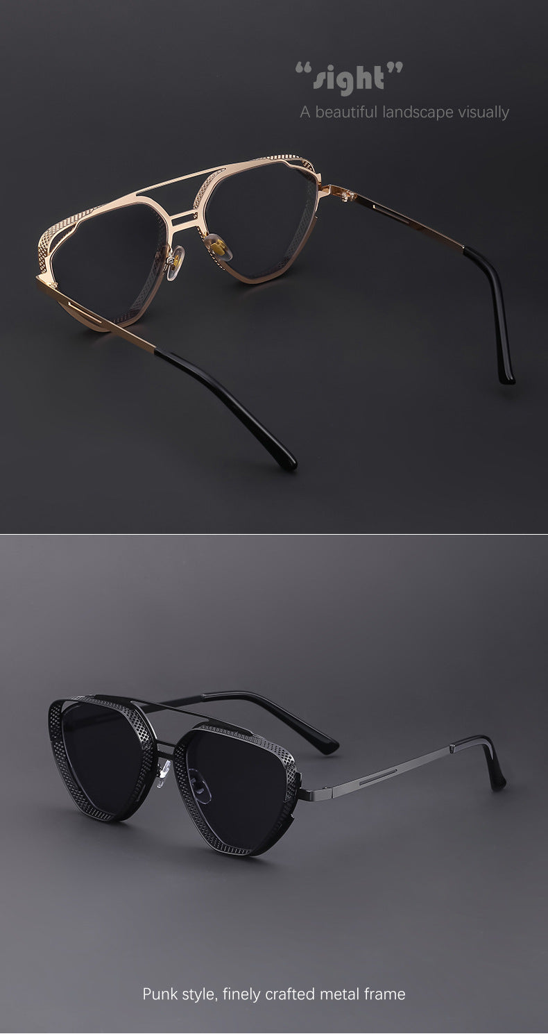 New Hollow Sunglasses for Men, European and American Retro Steampunk Irregular Sunglasses, Fashion Glasses sunglasses