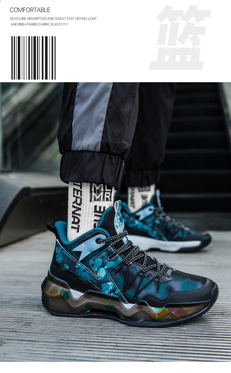 2025New National Era Men's Shoes Fashion Sports Shoes Youth High Elasticity Cushioning Anti-Slip Wear-Resistant Trendy Basketball Shoes