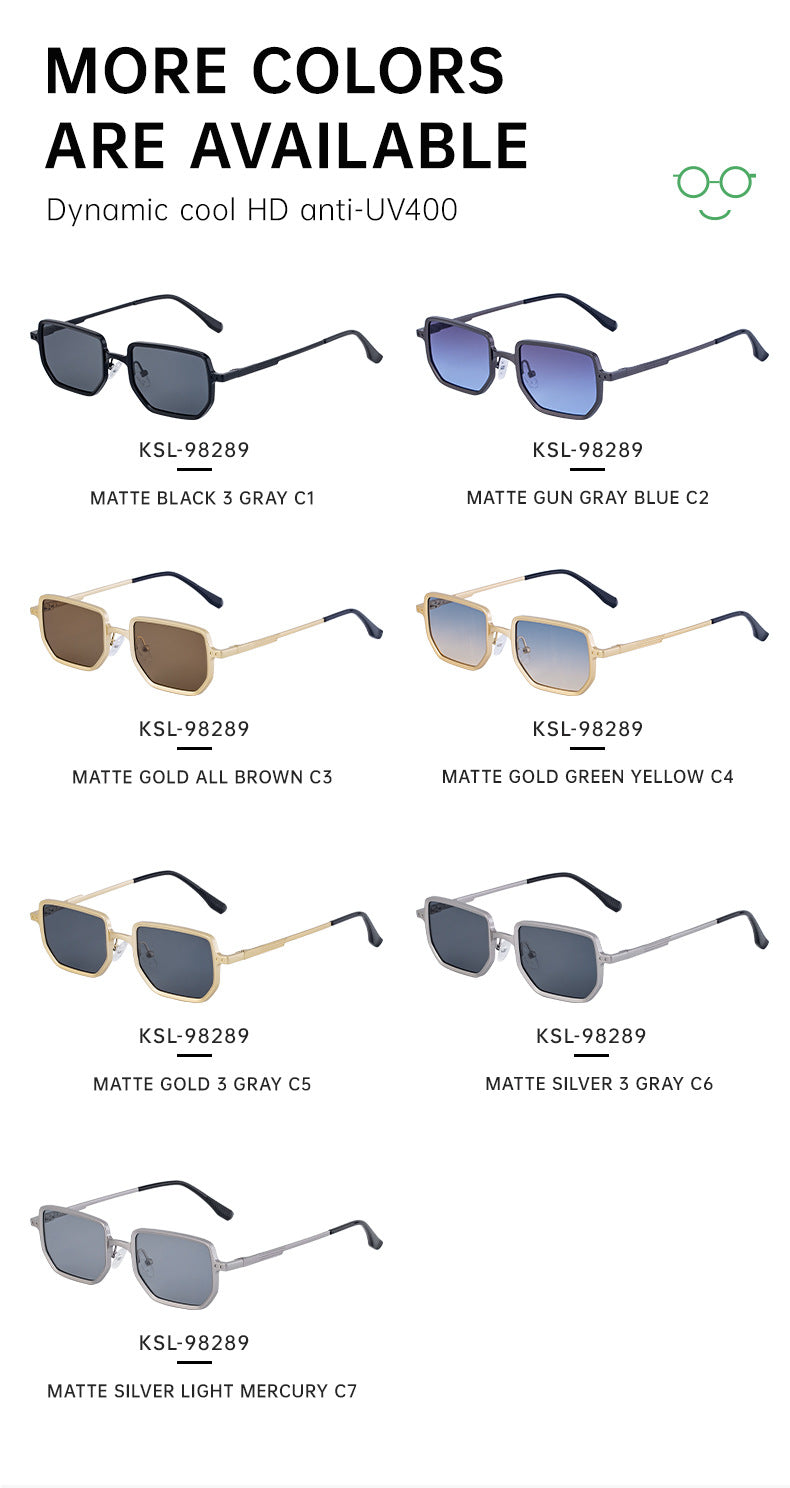 2025New Square Frame Sunglasses for Men with Metal Spring Temples, Sun Protection Glasses, Wholesale for Men shades