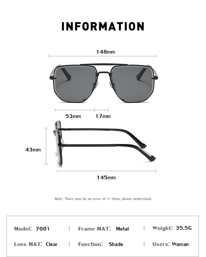 Fashion Double Bridge Sunglasses for Men UV Protection Driving Diamond Cut Edge Sunscreen Sunglasses for Women Wholesale