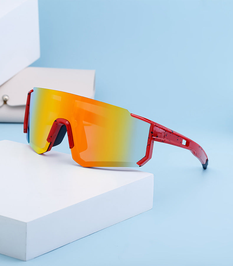 Outdoor Cycling Windproof Sunglasses for Men and Women, European and American Style One-piece Mountaineering Polarized Sunglasses Wholesale sunglasses