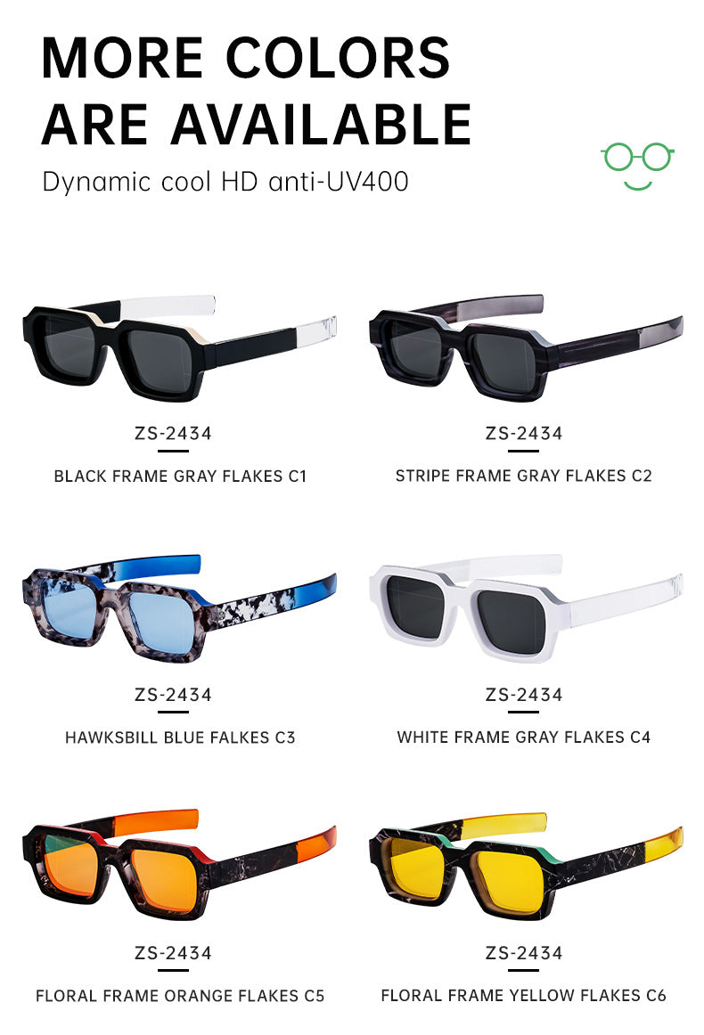New Fashion Square Frame Sunglasses for Men and Women with a High-End Feel INS European and American style sunglasses outdoor glasses sglasses