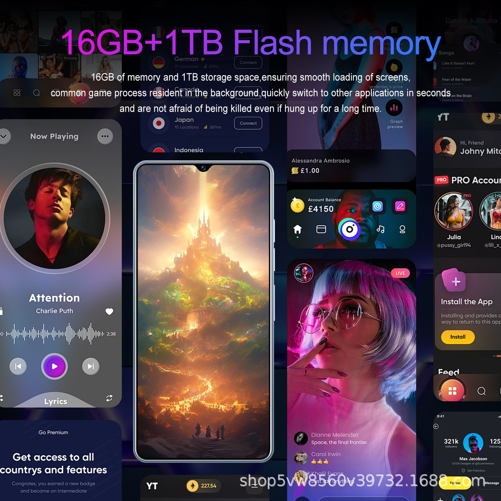 Hot Sale GT10 Pro 5g Android Smartphone16+1T Factory Direct Sales Mobile Phones