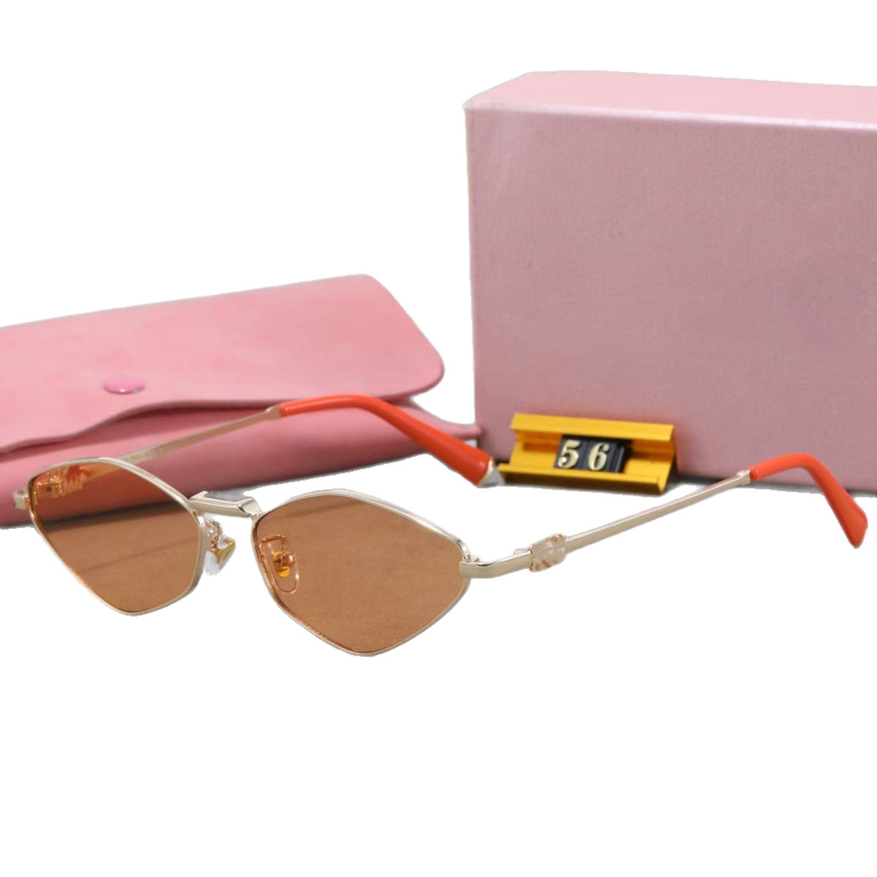 Sunglasses miu Polygonal European and American Style ins Metal high-end sunglasses for women, stylish and unique eyewear