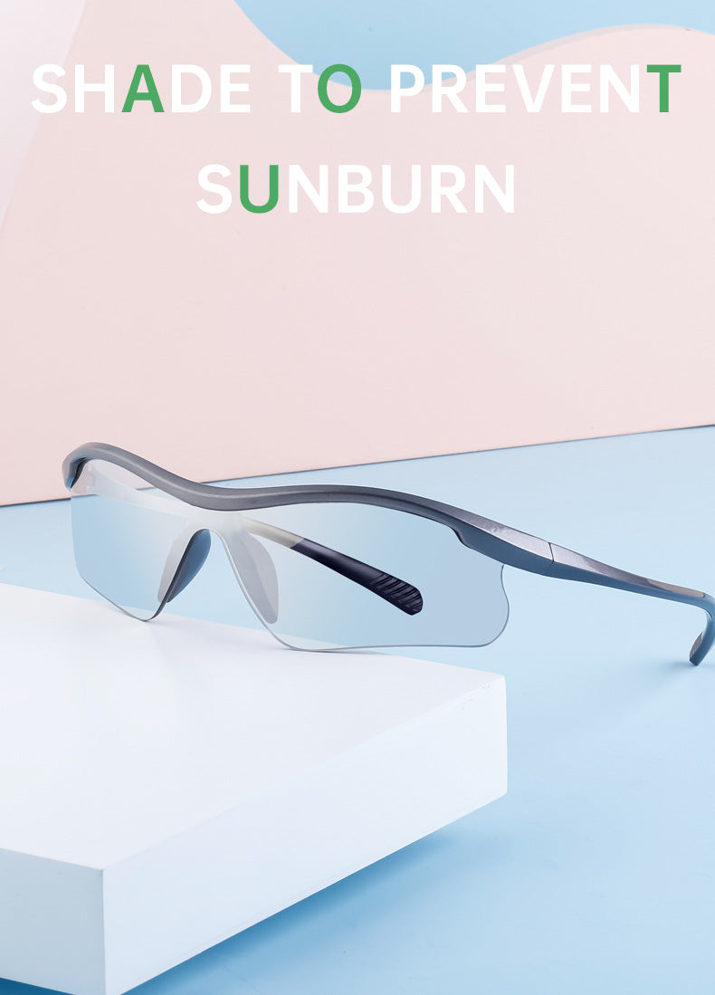 European and American Style Half-Frame Cycling Sunglasses Windproof Sunglasses for Women Personalized Outdoor Sports Running Glasses Eye Protection for Men