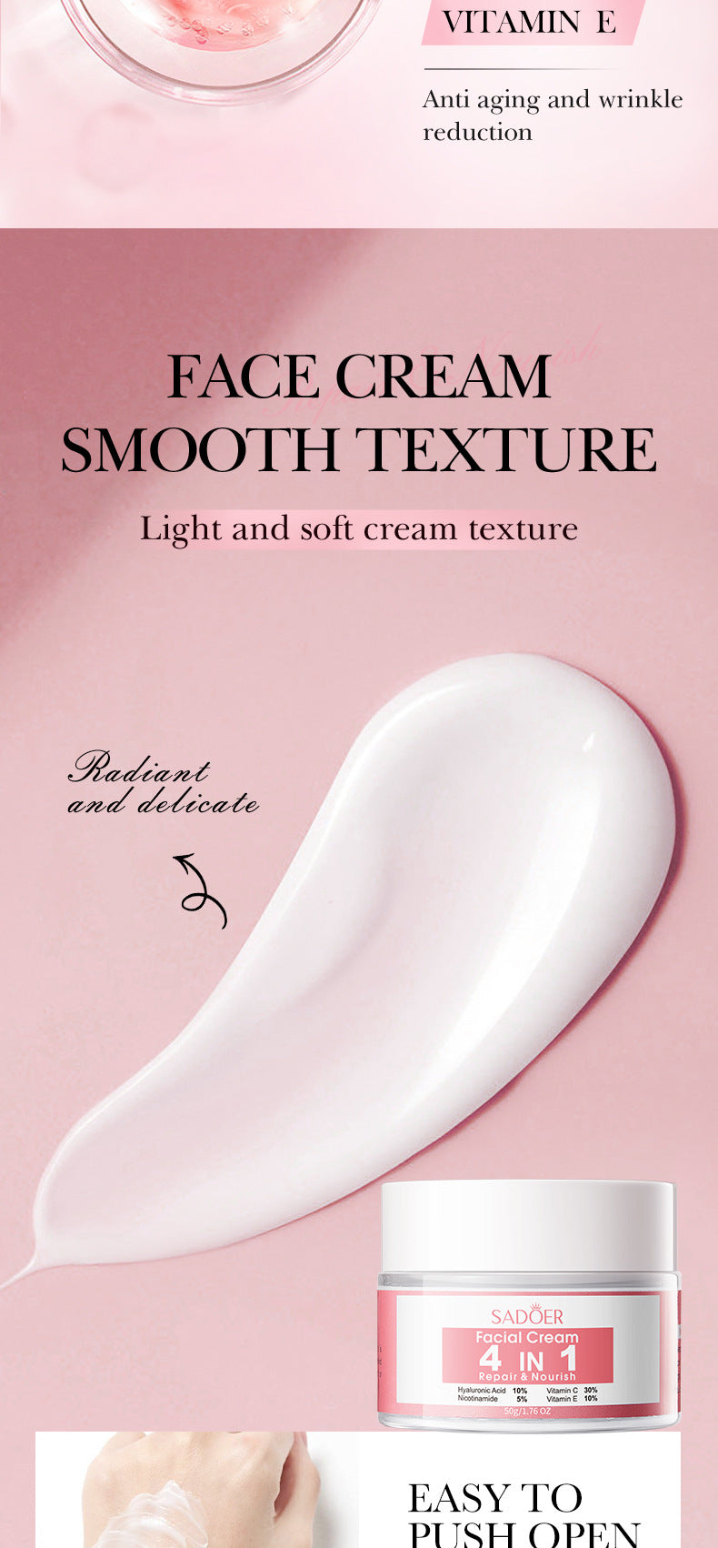 Full English Four-in-One Skincare Series SADOER Moisturizing, nourishing, and rejuvenating face cream essence liquid  wholesale