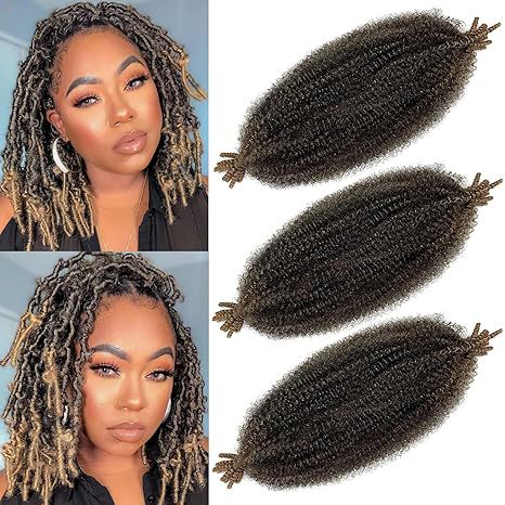 Factory In-Stock African Hand-Torn Caterpillar Wig Synthetic Long Curly Hair Marley Braid Fluffy Short Curly