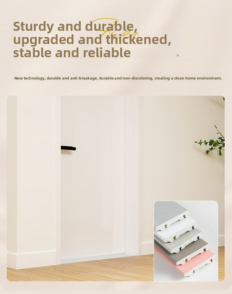 Cream-style stone-plastic baseboard, popular online pvc Snap-in high-polymer skirting board, ultra-narrow flat tile baseboard