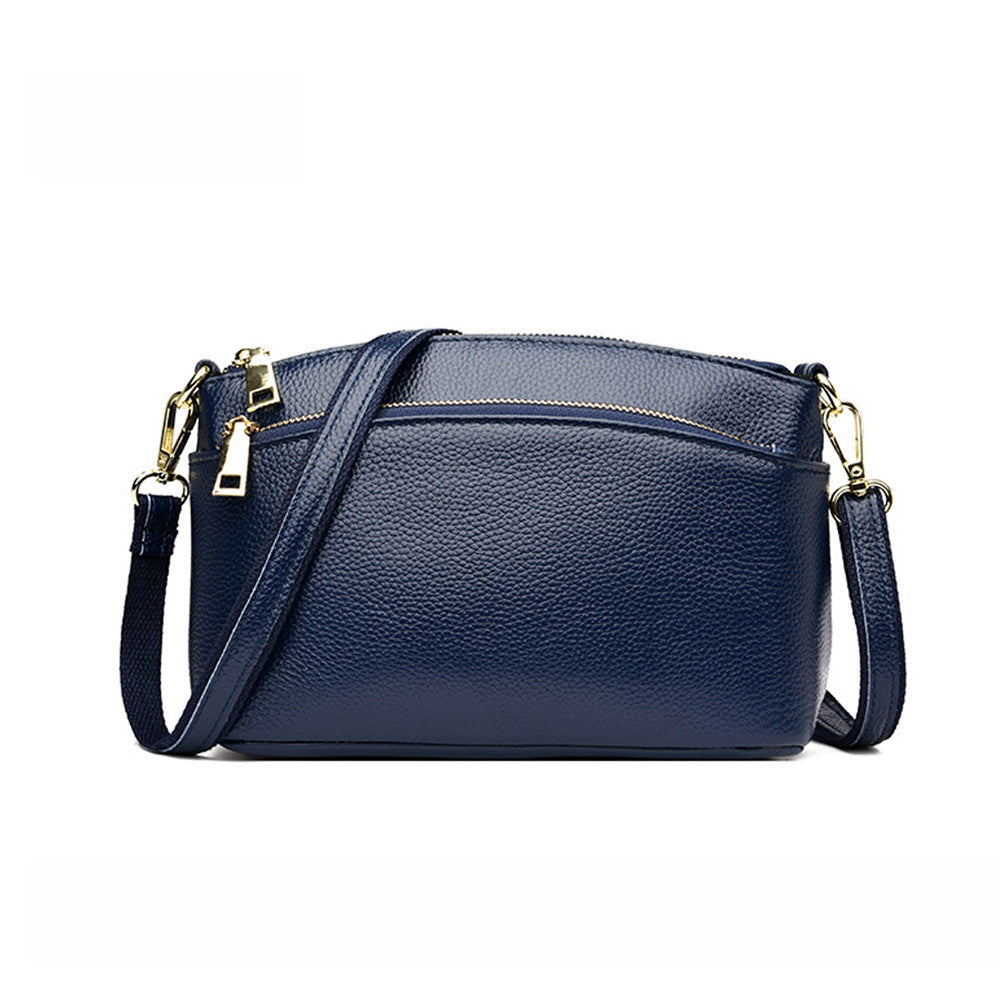 Guangzhou Shiling Genuine Leather Women's Bag for Middle-aged Moms, Small Square Bag, Top Layer Cowhide, Single Shoulder Crossbody Bag, Versatile