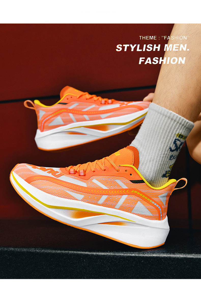 Summer Professional Marathon Soft Sole Mesh Breathable Sports Shoes Thin Running Shoes Men's Racing Long Distance Sports Shoes