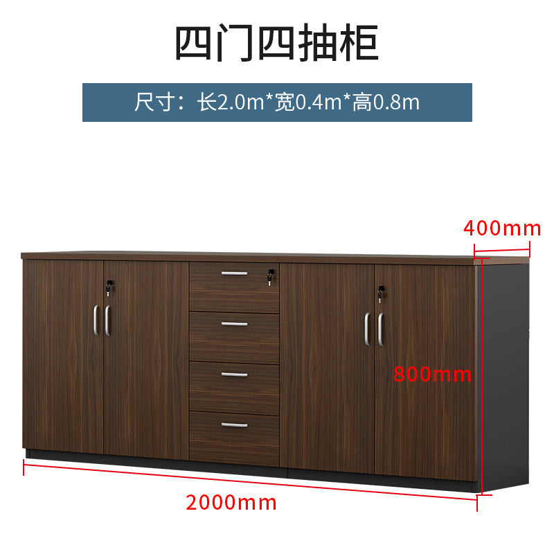 Office File Cabinet with Lock, Low Cabinet, Storage Cabinet, Floor-standing Wooden Office Partition Cabinet for Staff