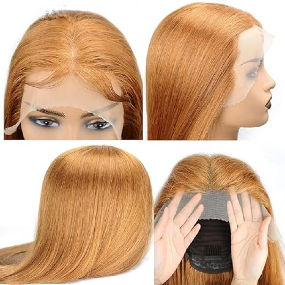 Wig for European and American Women, Middle Part, Long Straight Hair, Front Lace, Synthetic Fiber13*4*1T Headgear for Foreign Trade wigs European and American Style